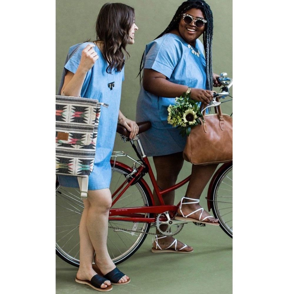 Sseko Designs Chambray Dress | size 1 (fits sizes 2-8)